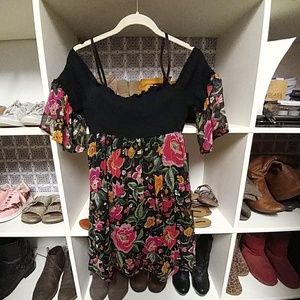 Cold shoulder floral dress
